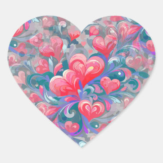 Moving heart pattern, red and blue. sticker