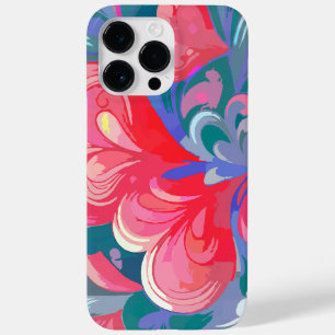 Moving hearts pattern, red and blue. Case-Mate iPhone 14 pro max case