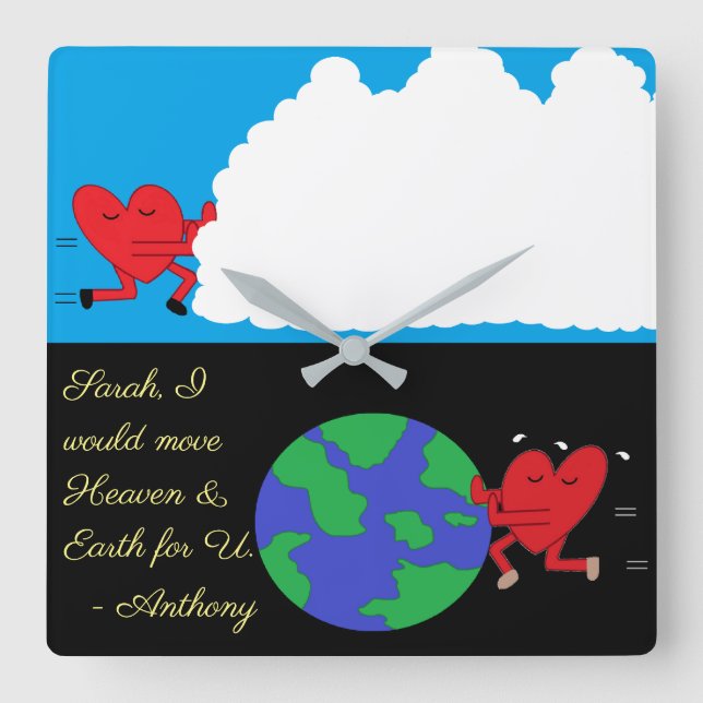 Moving Heaven and Earth: Square Wall Clock (Front)