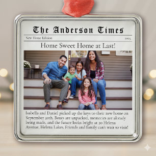 Moving Home First Christmas New House Metal Ornament