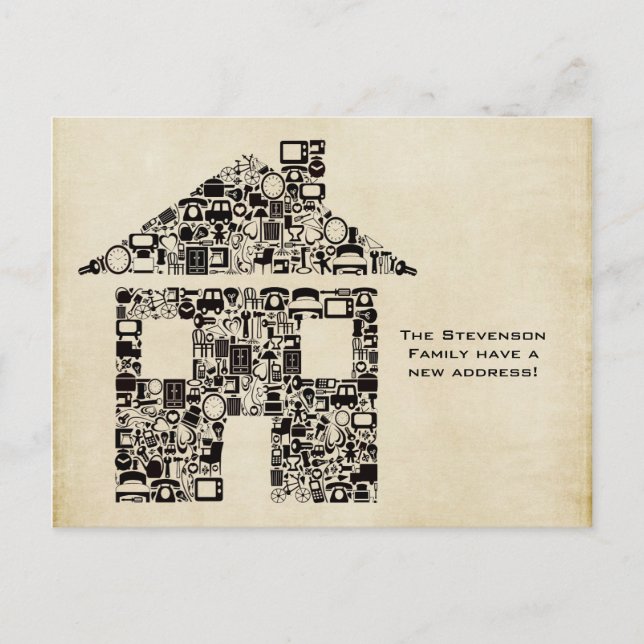 Moving House New Address Notification Note Card (Front)