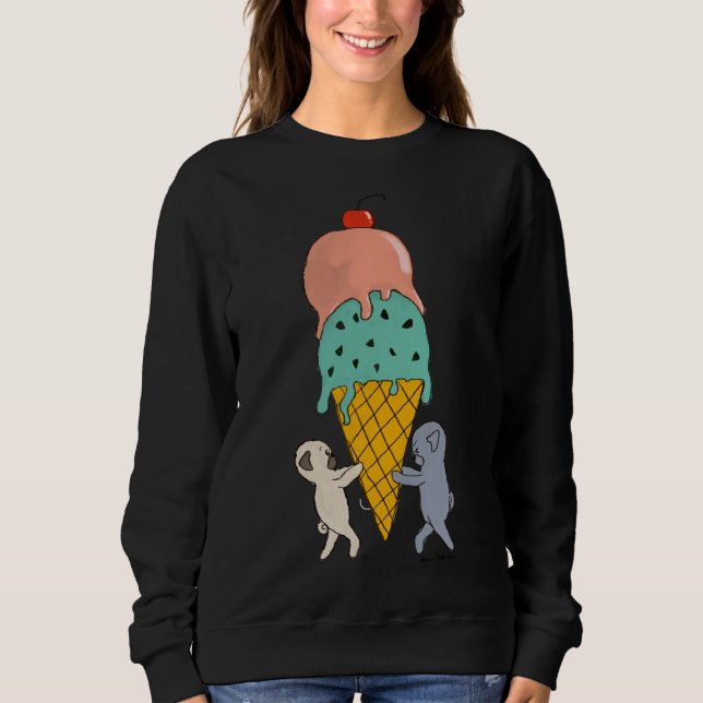 Moving Ice Cream Day - Cute Pugs Classic T-Shirt 2 Sweatshirt (Front)