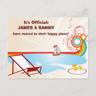Moving New Address Beach Announcement Postcard