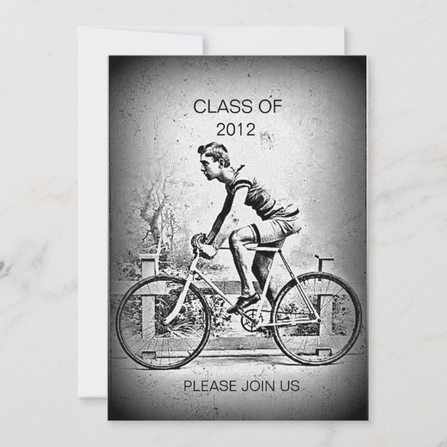 Moving On l Cyclist Cycling Graduation Party Invitation (Front)