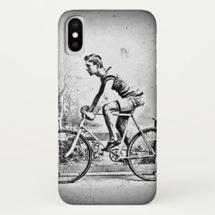 Moving On l Monochrome Cyclist Cycling iPhone X Case