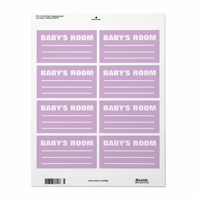 Moving Packing Labels - Baby Room (Full Sheet)