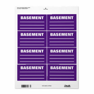 Moving Packing Organising Labels -  Basement