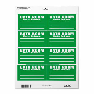 Moving Packing Organising Labels -  Bathroom