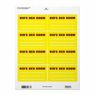 Moving Packing Organising Labels -  Child Bedroom