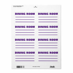 Moving Packing Organising Labels -  Dining Room