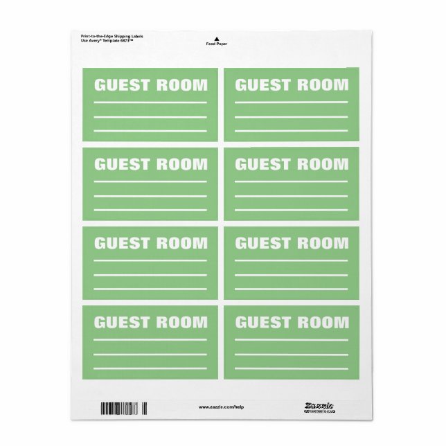 Moving Packing Organising Labels -  Guest Bedroom (Full Sheet)