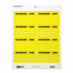 Moving Packing Organising Labels -  Kid's Bathroom