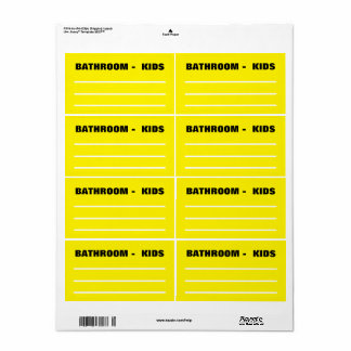Moving Packing Organising Labels -  Kid's Bathroom