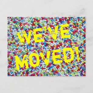 Moving postcard with colourful candy sprinkles
