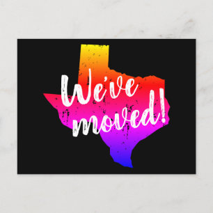 Moving postcards with vintage Texas state map