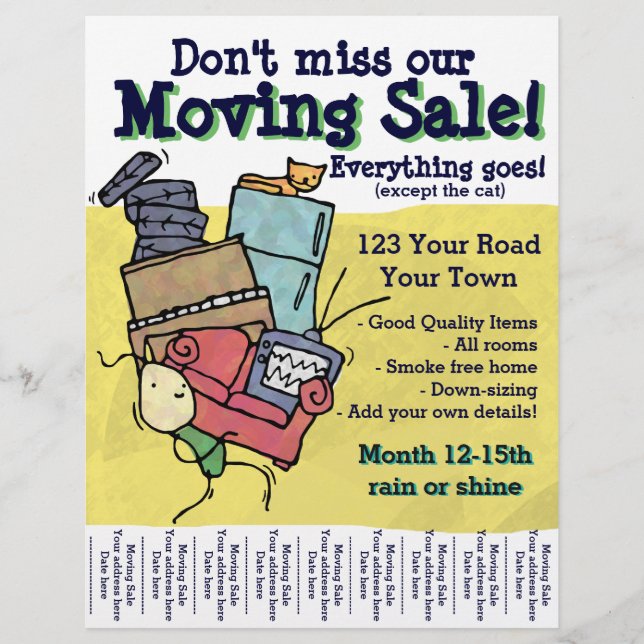 MOVING SALE customisable flyer (Front)