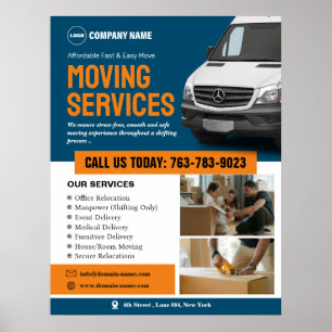 Moving Services Editable Poster