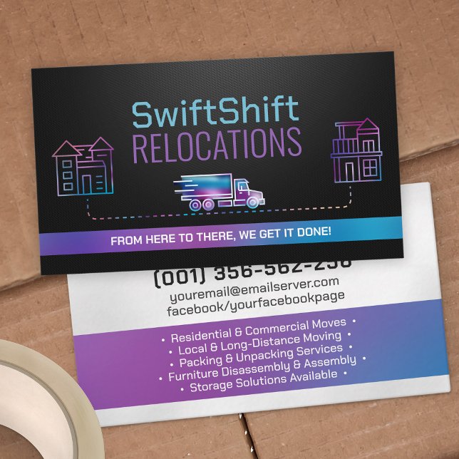 Moving Services - Relocation - Line art Business Card (Creator Uploaded)