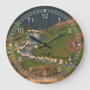 Moving Sheep Large Clock