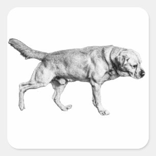 Moving Silhouette Square Sticker