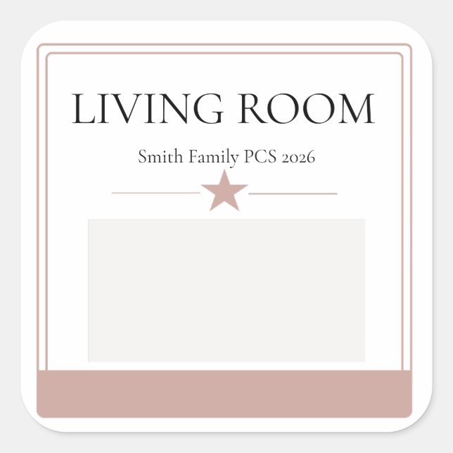 Moving Sticker Room Label  (Front)