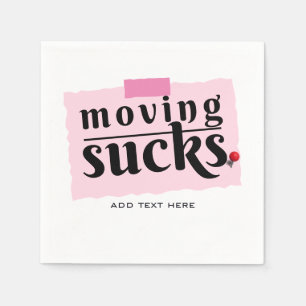Moving Sucks! Modern Funny Farewell Good Bye Gift Napkin