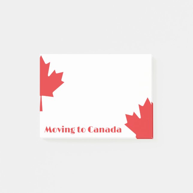 Moving to Canada Post-it Notes – Cute Maple Leaf (Front)