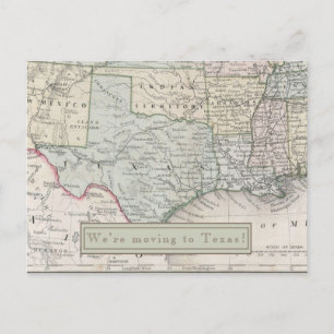Moving to.. Custom City / State Vintage USA Map Postcard