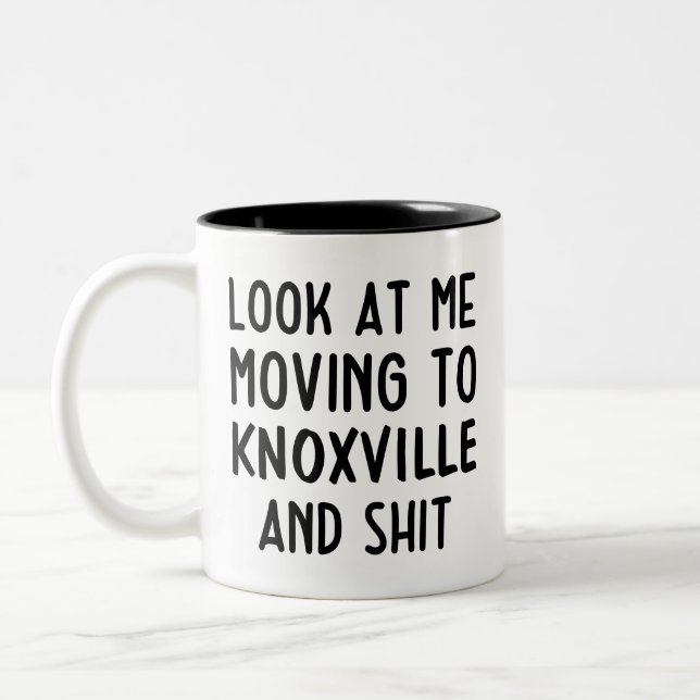 Moving To Custom State Gift Co-Worker Relocating Two-Tone Coffee Mug (Left)