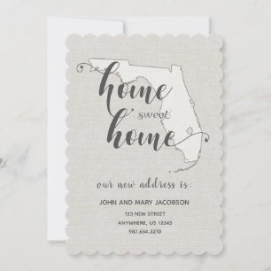 Moving to Florida New Address Home Sweet Home Invitation