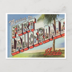 Moving to Fort Lauderdale Florida Vintage Address Postcard