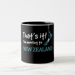 MOVING TO NEW ZEALAND KIWI PAUA Two-Tone COFFEE MUG