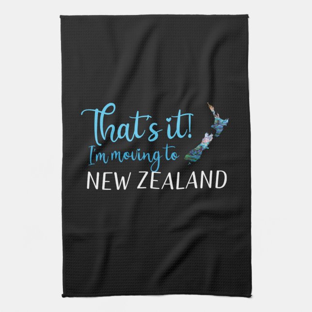 MOVING TO NEW ZEALAND PAUA TEA TOWEL (Vertical)