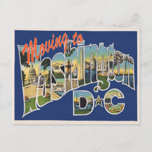 Moving to Washington DC Vintage Change of Address Announcement Postcard