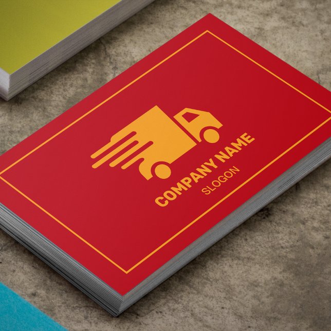 Moving Truck Transportation Company Red  Business Card (Creator Uploaded)