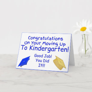 Moving Up To Kindergarten Graduation Card in Blue