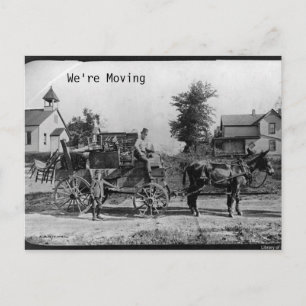 Moving with a Horse and Carriage Postcard