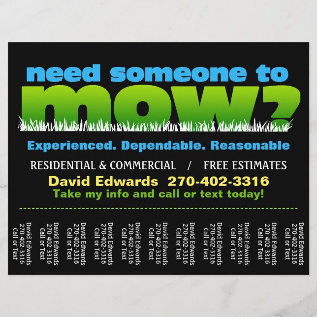 Mow Grass_Custom Dave Edwards Flyer (Front)
