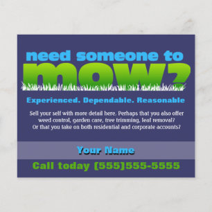 Mow Lawn Grass Care Landscaper SMALL DK Flyer