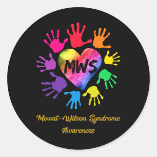 Mowat Wilson Syndrome Awareness Hands Gift Classic Round Sticker