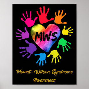 Mowat Wilson Syndrome Awareness Hands Gift  Poster