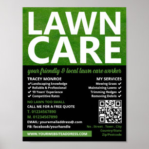 Mowed Lawn, Lawn Care Services Poster