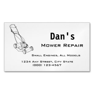 Mower and Small Engine Repair  Magnetic Business Card