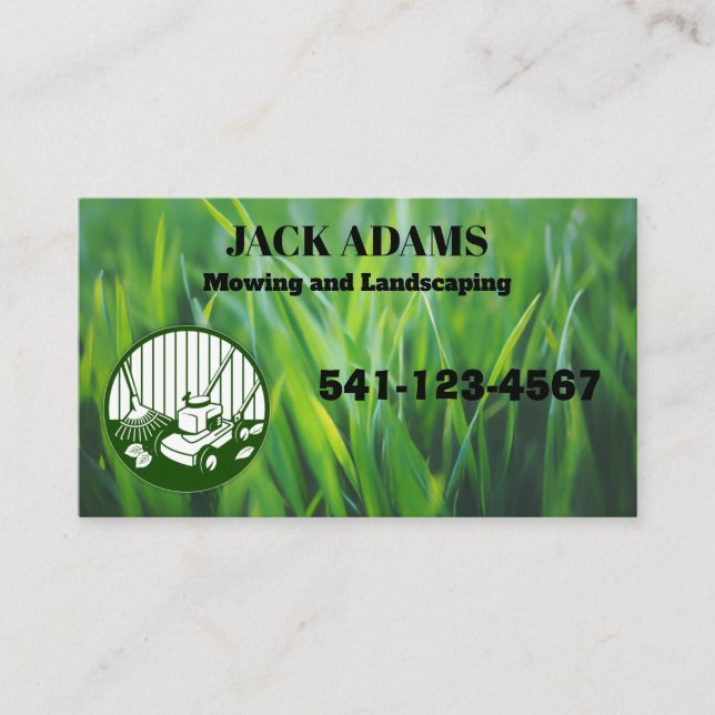 Mowing and Landscaping Business Card (Front)