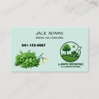 Mowing and Landscaping Business Card
