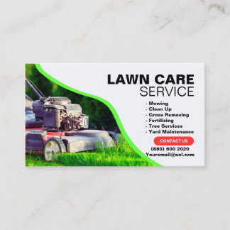 Mowing Clean Up  Grass Removing Lawn care services Business Card