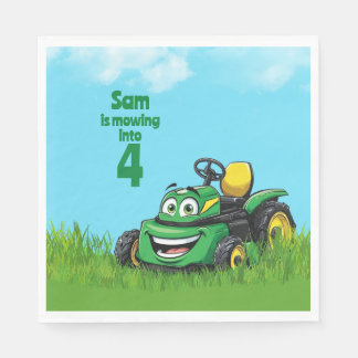 Mowing Into Lawn Mower Birthday Party Napkin
