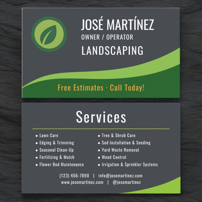 Mowing Lawn Care Landscaping Service Business Card (Creator Uploaded)