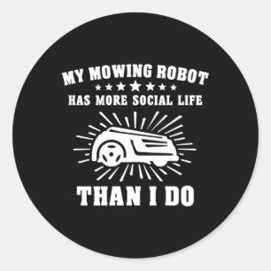 Mowing Robot Lawn Mower Robot Lawnmowing Classic Round Sticker