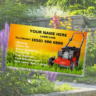 Mowing Service Business Card Lawn Care